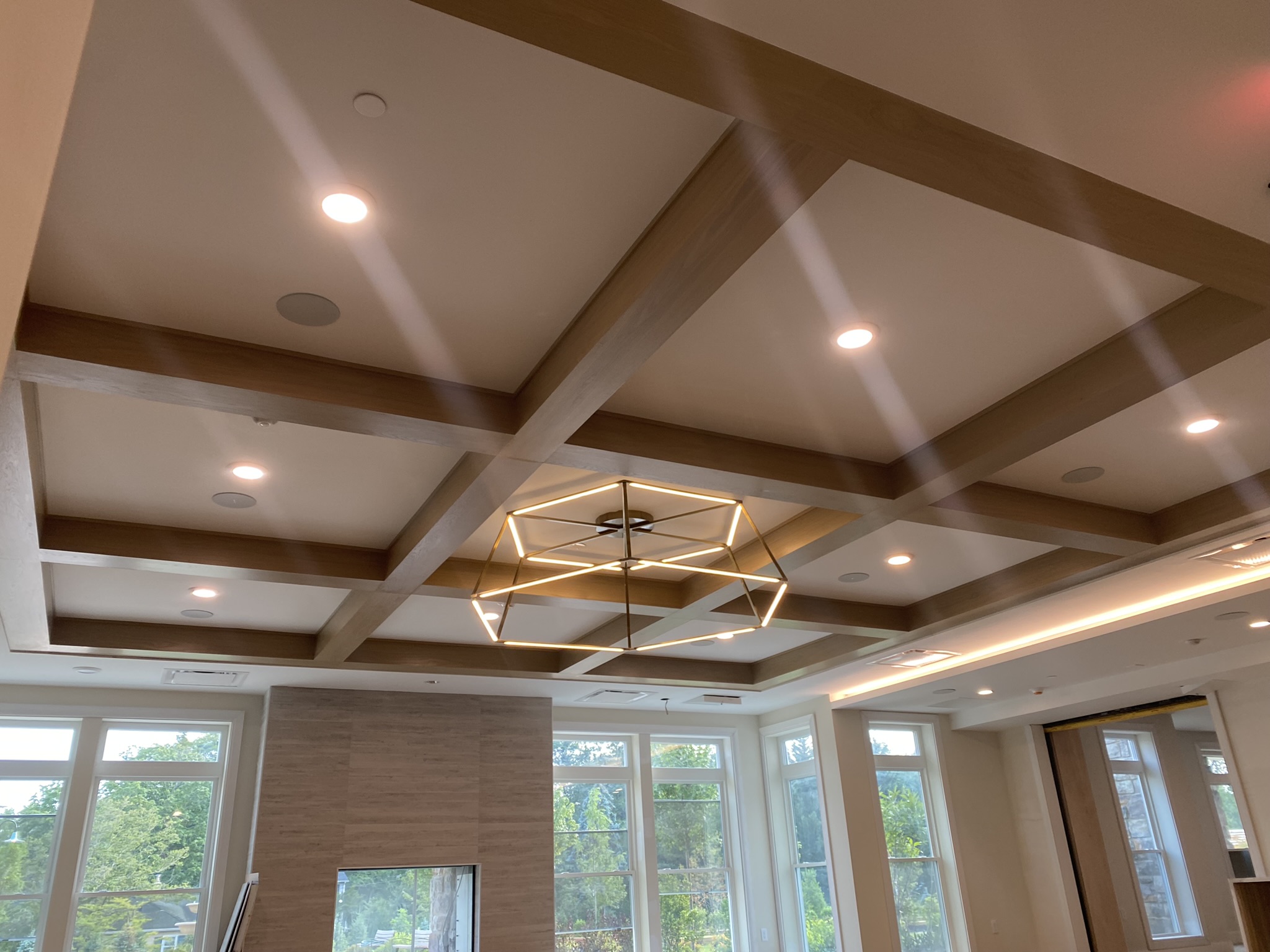 Custom trim and built-in shelving