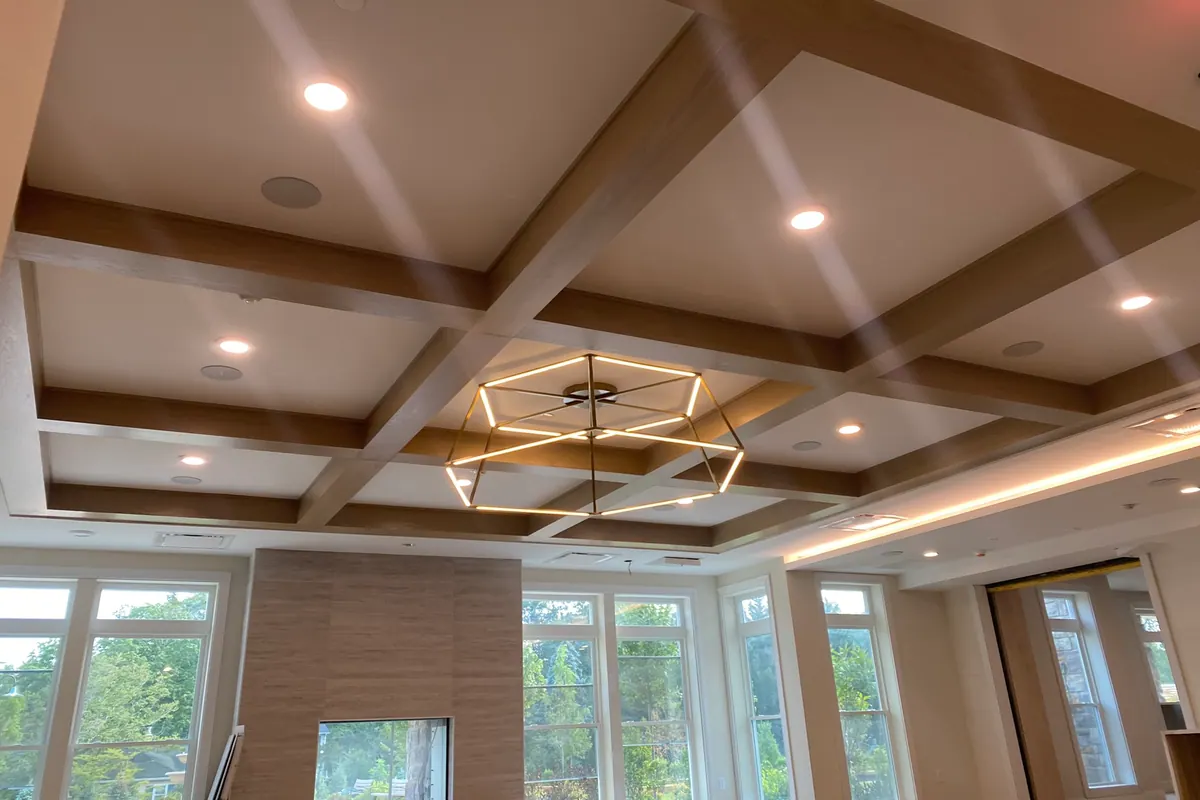 Custom trim and built-in shelving
